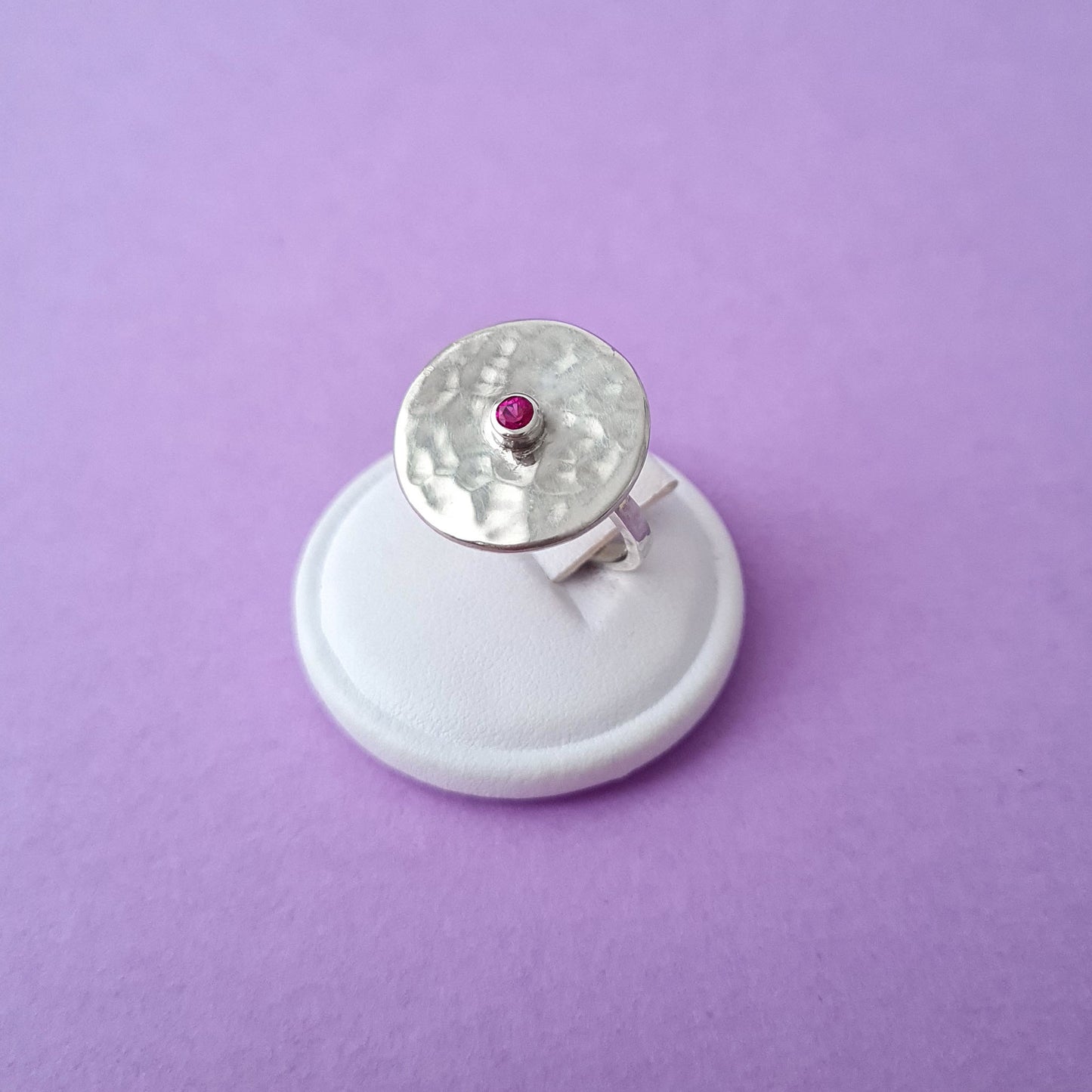 PILEA da ordinare - Anello in argento 925 con pilea maxi e rubino