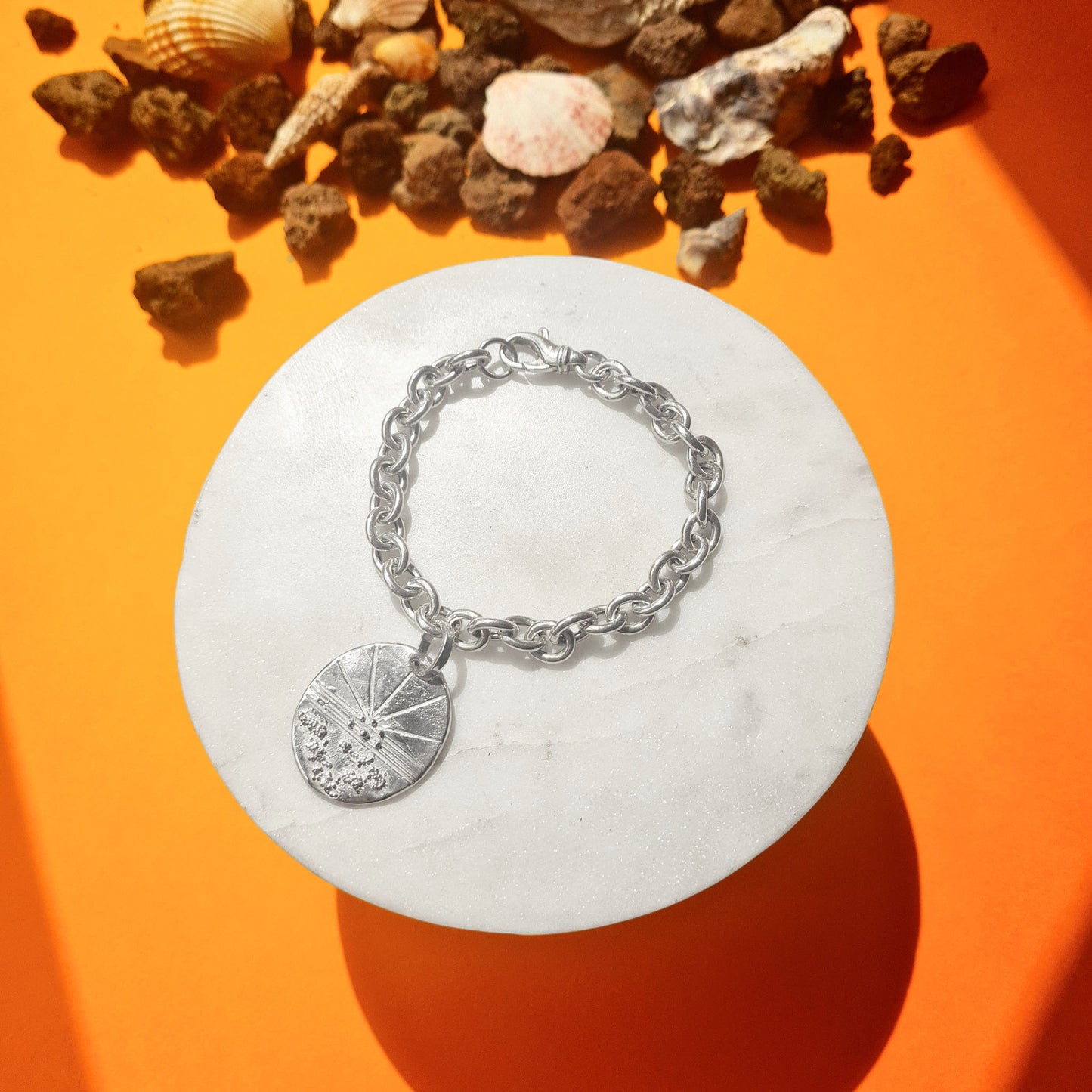 AUSTRALIA - Bracciale in argento 925 a catena con tramonto