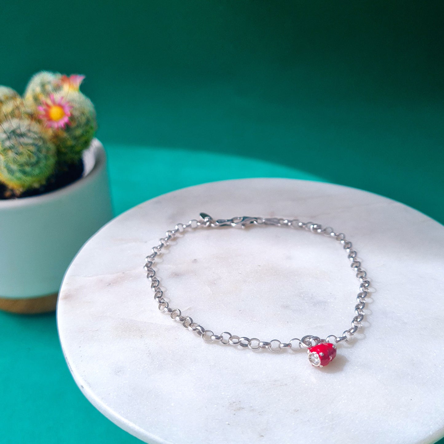 FICHI D'INDIA da ordinare - Bracciale in argento 925 a catena con charm fico