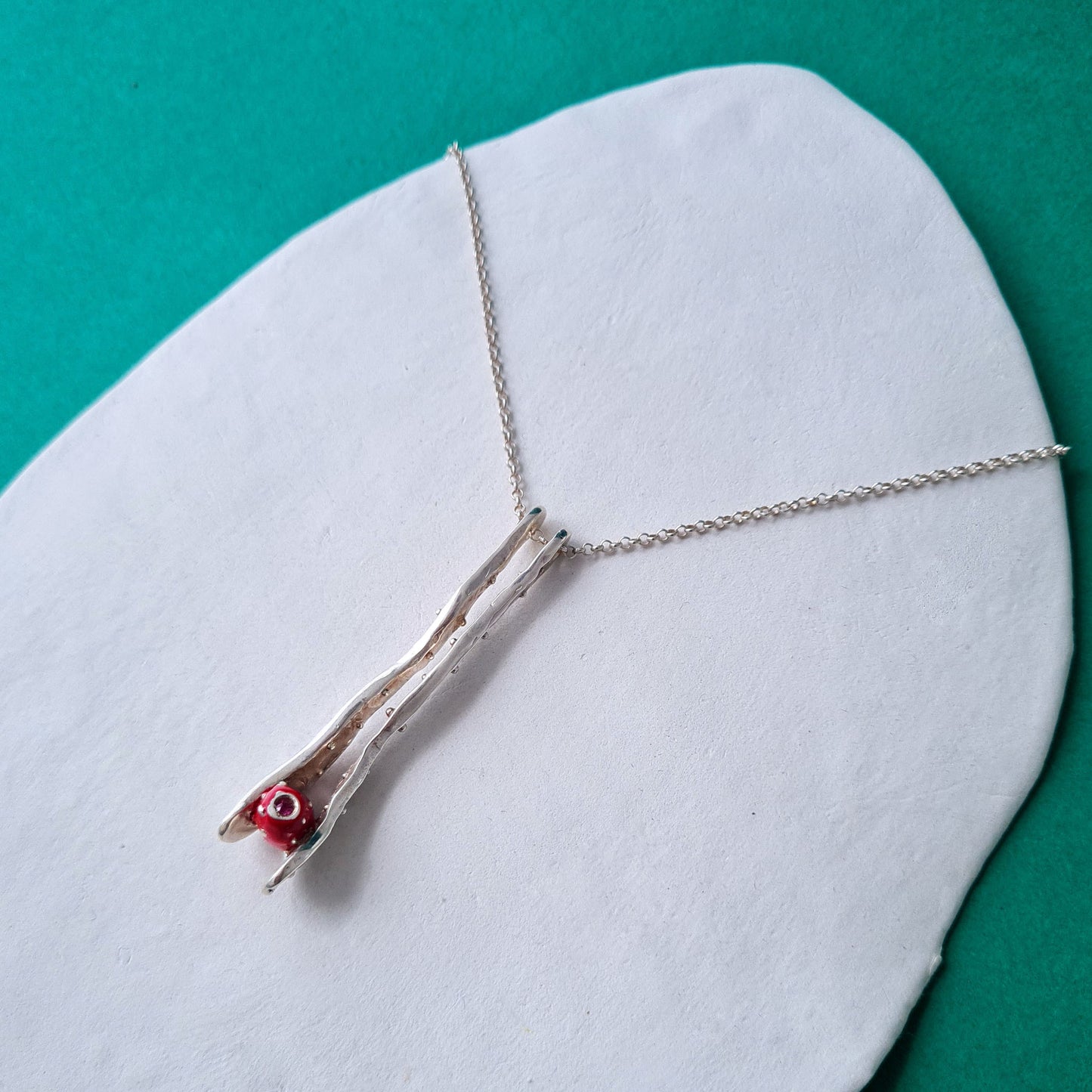 FICHI D'INDIA - Collana in argento 925 con pale laterali e fico centrale