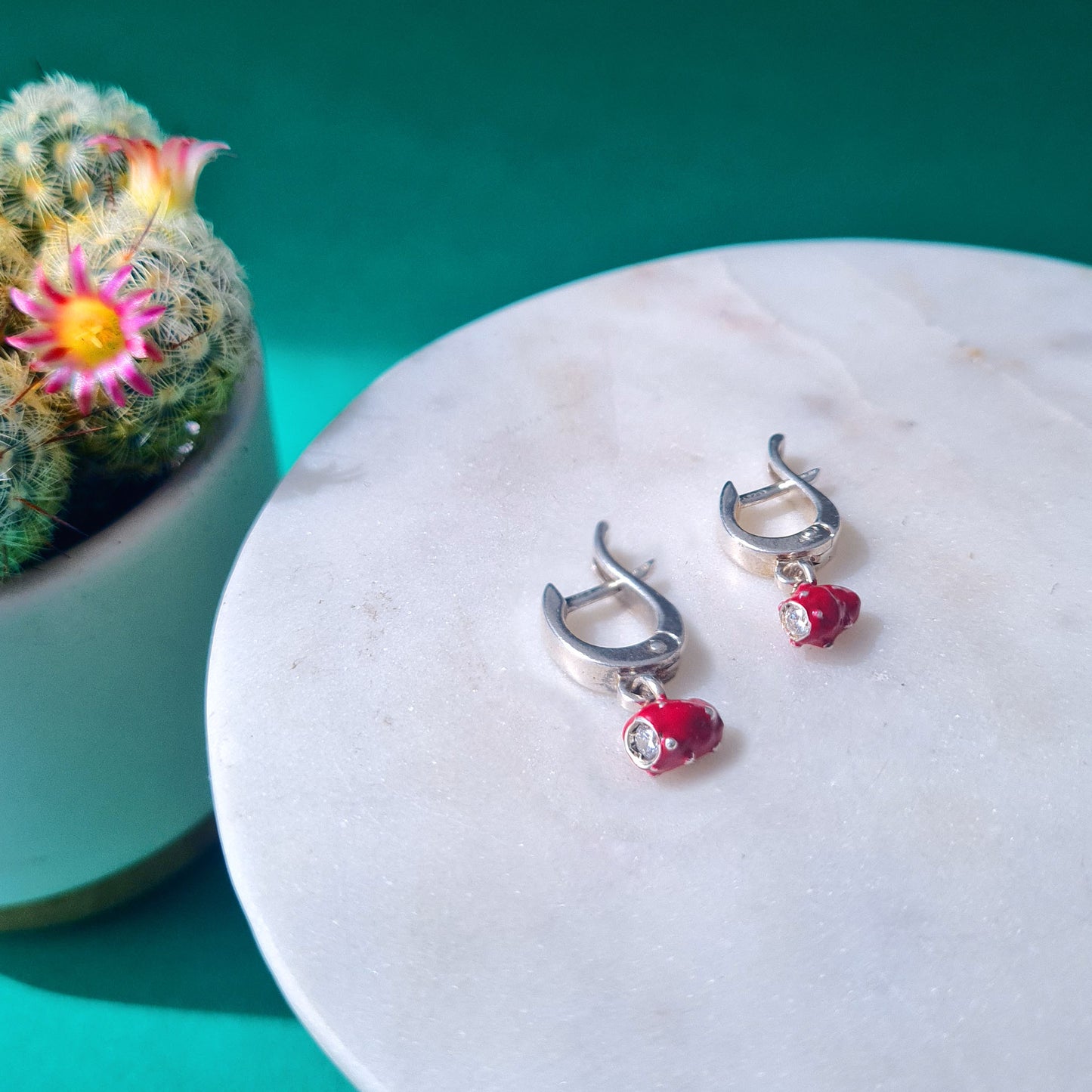 FICHI D'INDIA da ordinare - Orecchini in argento 925 a monachella con clip e charm fico